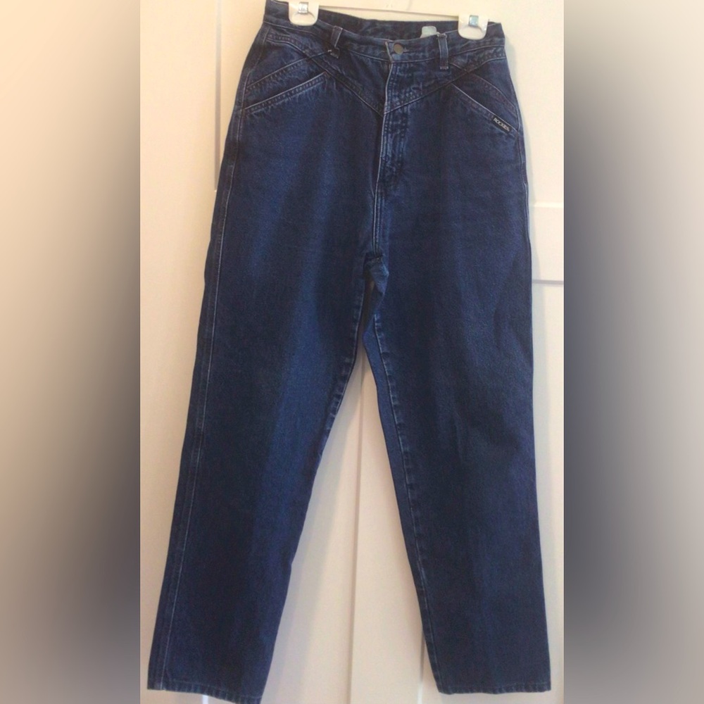 Vintage Rockies Rocky Mountain Women 13/14 Blue Jean High Waist Bareback 30 x 31